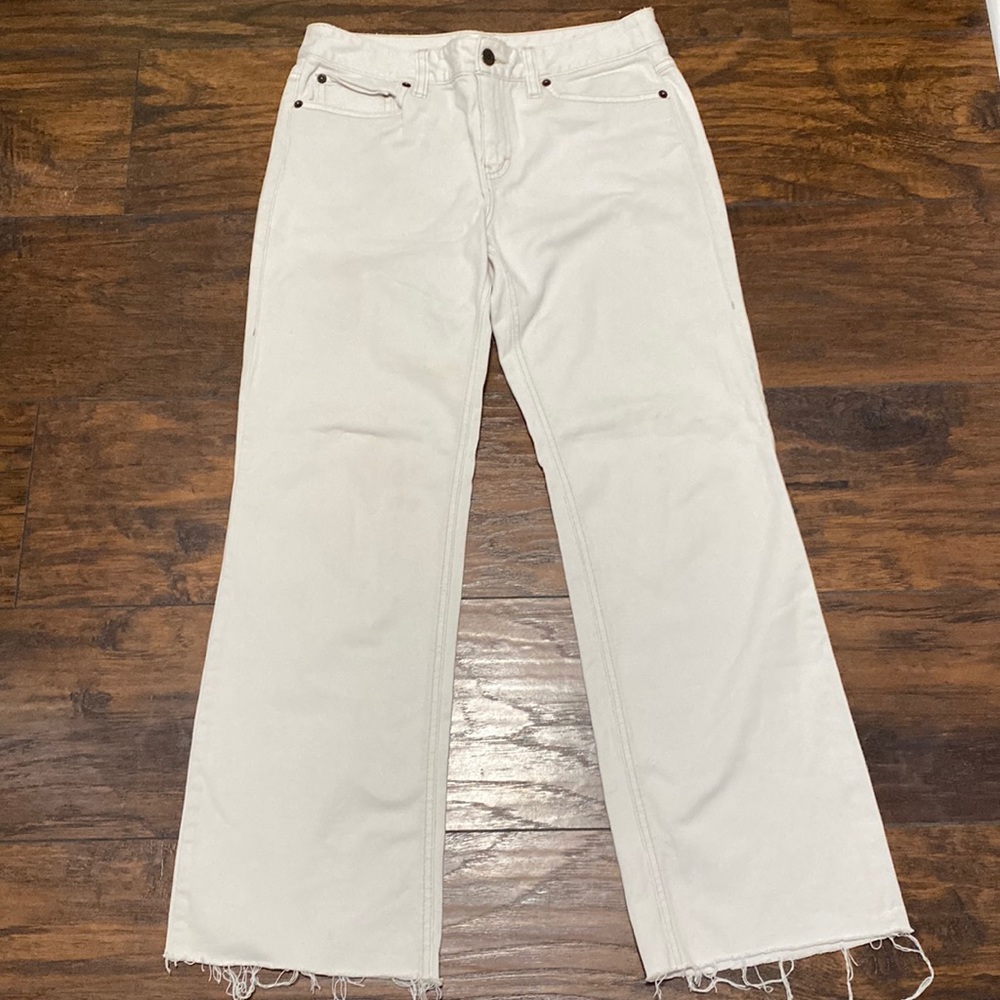 Loft frayed bottom wide leg pants 4P